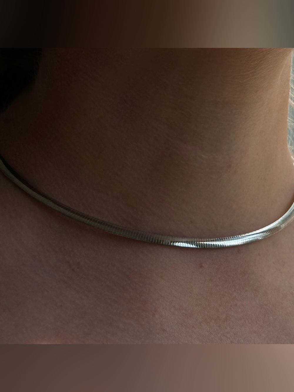 Sterling Silver Omega Choker Necklace